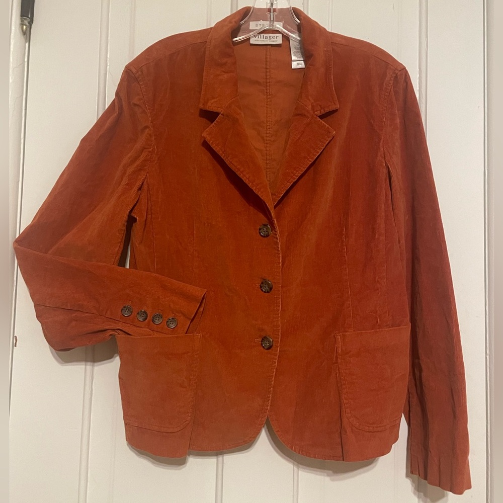 Liz Claiborne Lightweight Corduroy Jacket in Rust Women’s Size 12
